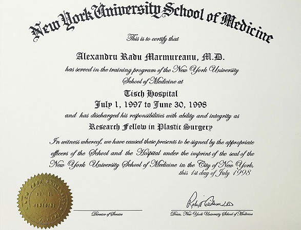 NYU Diploma 1998
