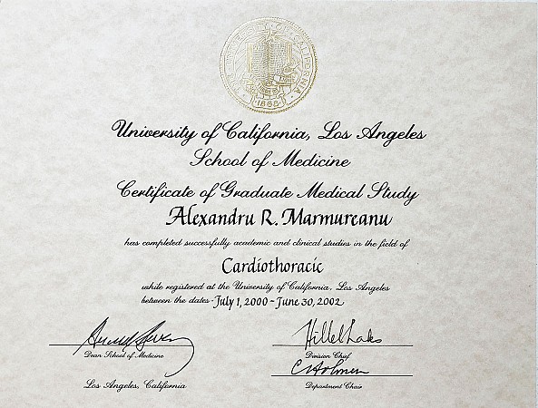UCLA Diploma Cardiothoracic 2002